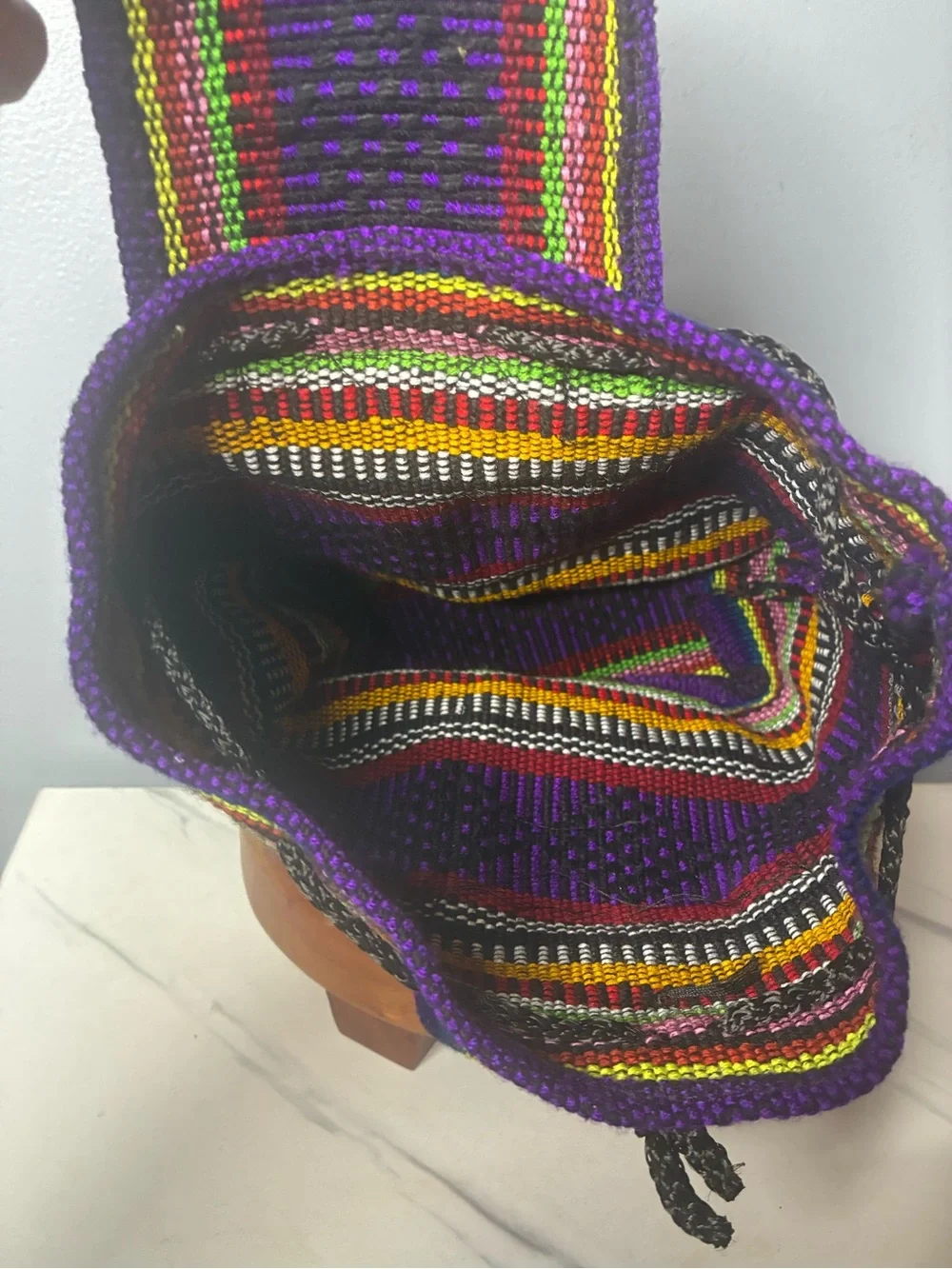 Pinzon Woven Backpack Purple Multicolor Festival Boho Bag